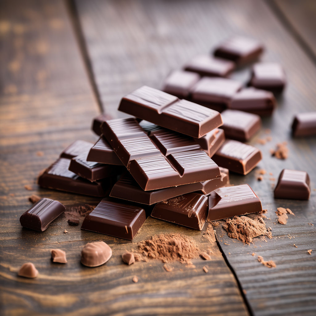 Barra de chocolate con cacao en polvo