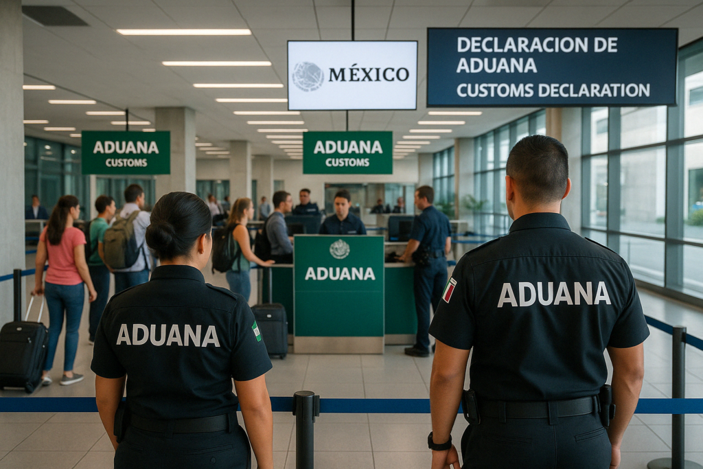 Aduanas de México con espacio para importaciones y exportaciones en tema de comercio exterior
