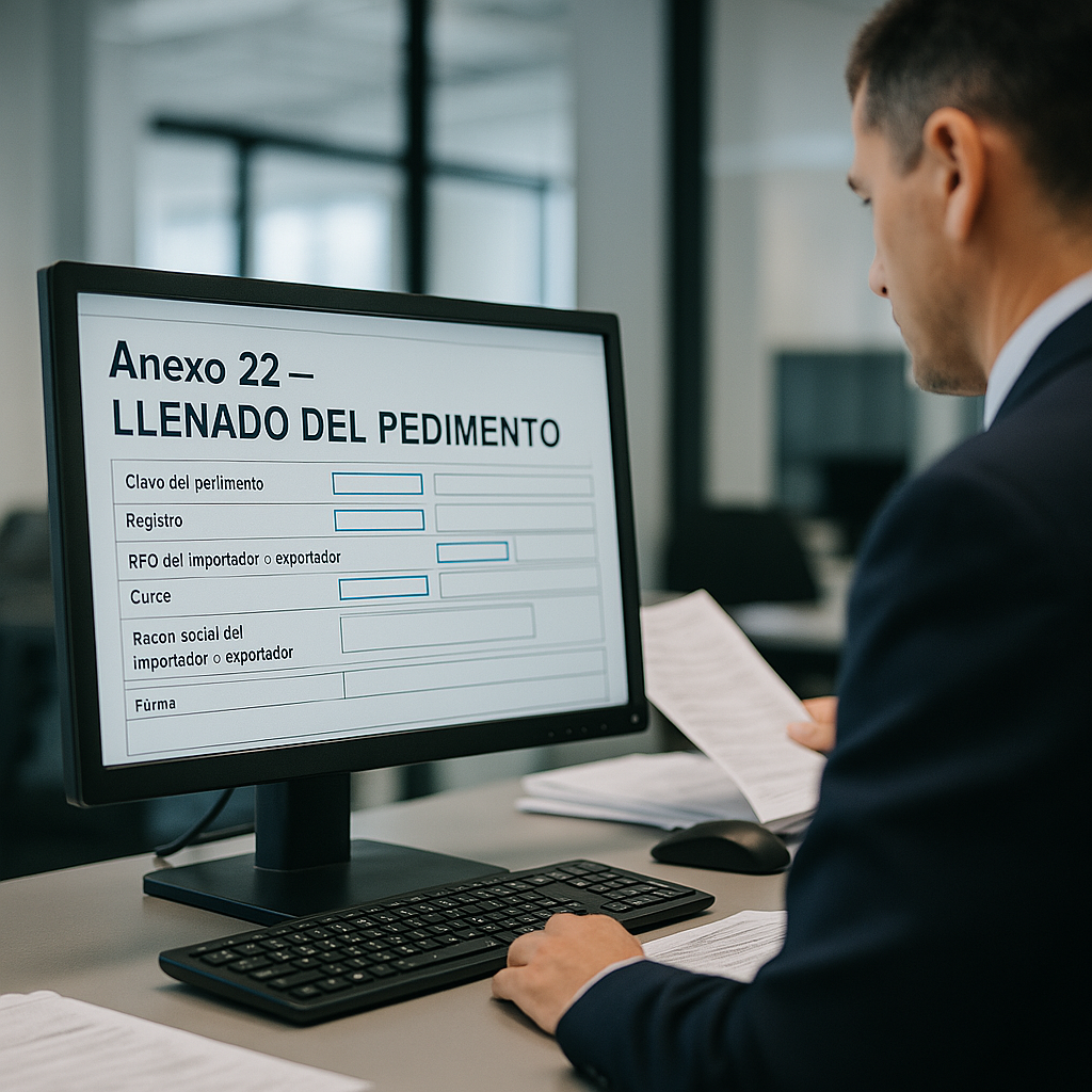 Modificación al Anexo 22 para el llenado de pedimento en las Reglas Generales de Comercio Exterior 