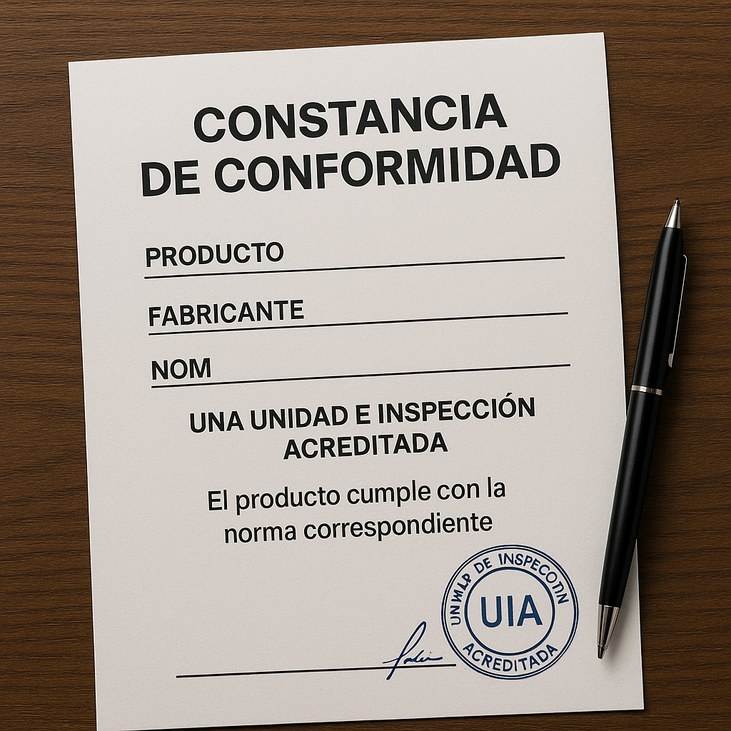 Constancia de Conformidad para cuando el etiquetado de la mercancía ya está listo desde origen y se quiere comprobar su cumplimiento antes del despacho en aduana. 