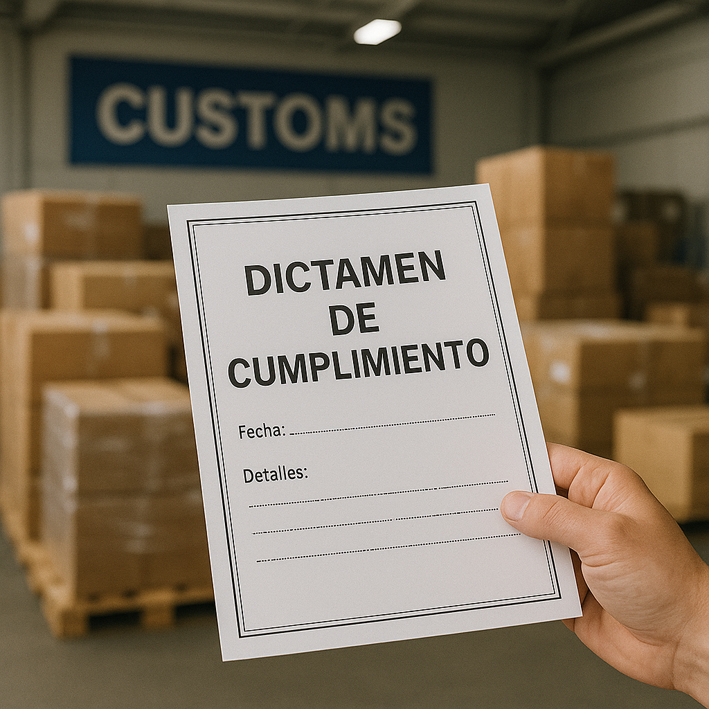 Un dictamen de cumplimiento es un documento oficial emitido por una Unidad de Inspección Acreditada, en el que se establece si un producto cumple o no con una Norma Oficial Mexicana (NOM) específica, usualmente en materia de información comercial.
