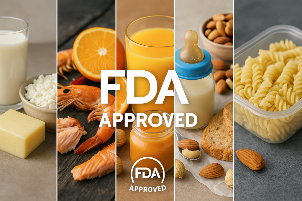 alimentos de baja acidez y los alimentos acidificados que la FDA aprueba
- Productos lácteos
- Mariscos y productos pesqueros
- Jugos
- Alimentos para bebés y fórmulas infantiles
- Alimentos con alérgenos
- Productos que contienen ingredientes nuevos o aditivos