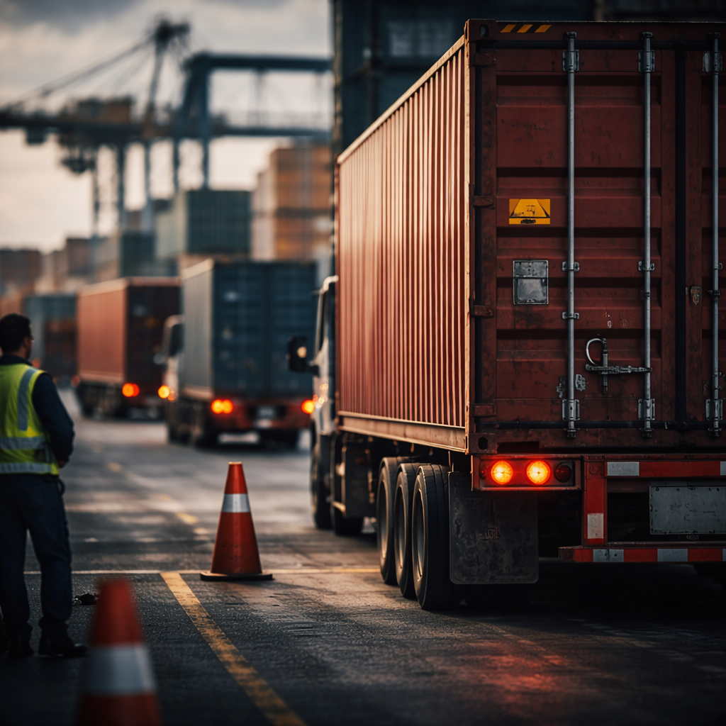 Contenedor detenido en puerto reflejando afectaciones en operación de sectores de México