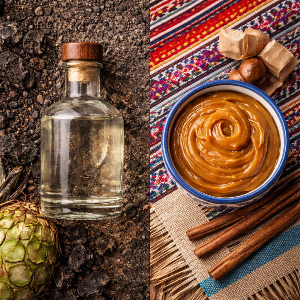 Destilado de agave y cajeta artesanal mexicana, identidad cultural y representación de origen