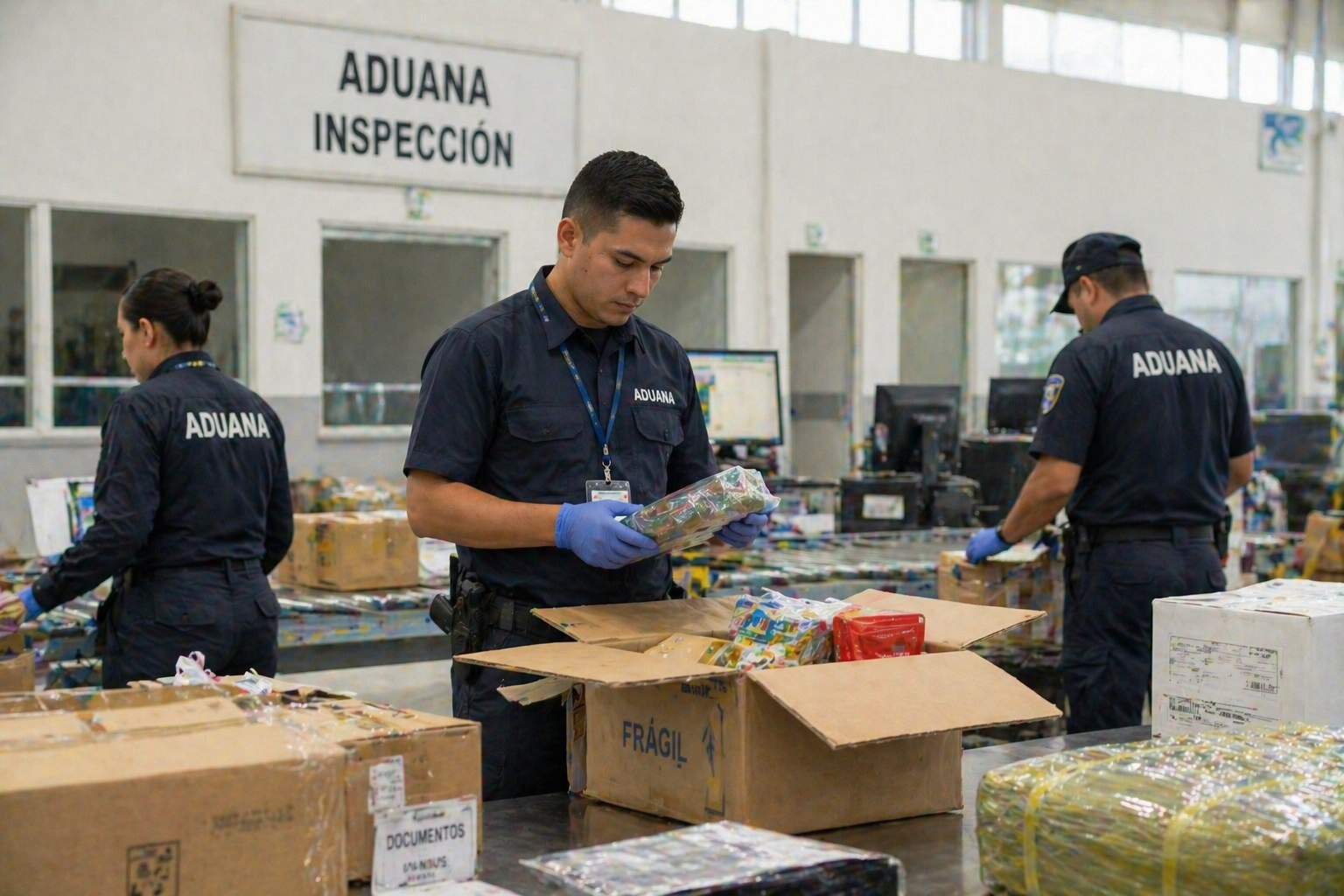 Revisión en aduana de mercancía importada para validar cumplimiento antes de emitir dictamen NOM