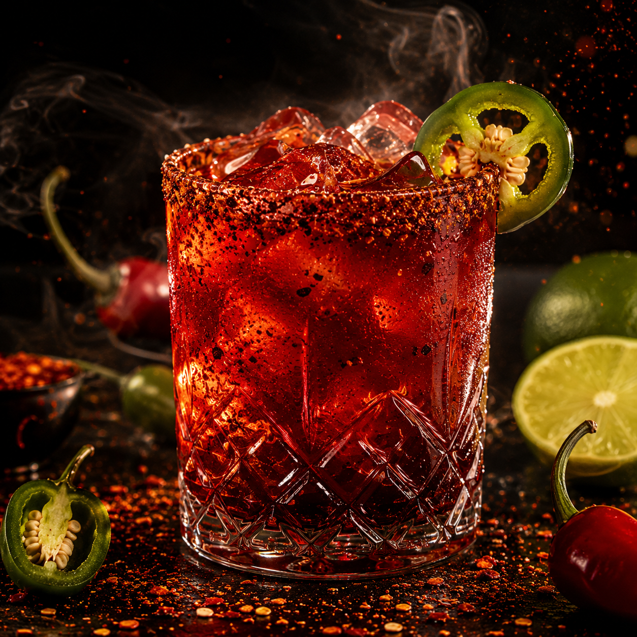 Coctel spicy con limón y especias representando el sabor swicy en bebidas premium