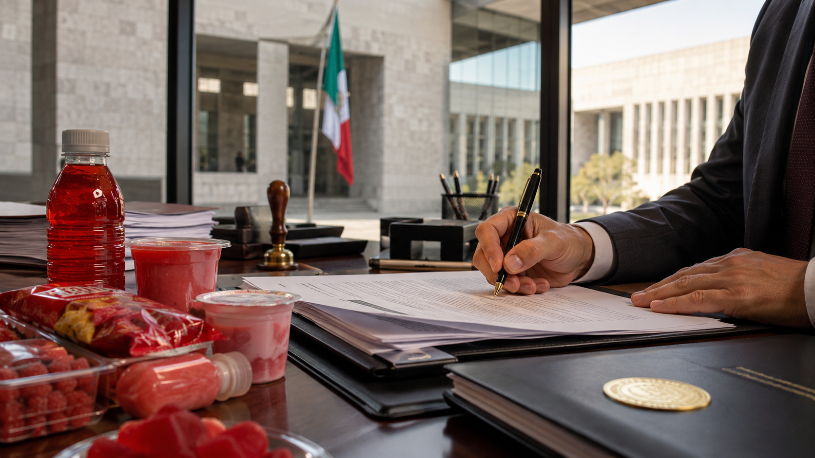 México prohíbe el colorante Rojo 3 mediante una nueva regulación que elimina la Eritrosina de los aditivos permitidos en alimentos y bebidas.
